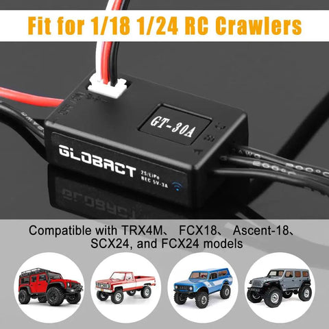 30A Brushless Mini ESC With 5V And 3A BEC Output And App Adjustable Parameters for TRX4M FCX18 Ascent-18 SCX24 FCX24 RC crawlers