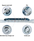 Two Pack Beefed Up Garage Door Reinforcement Brackets For Adjustable Openers Steel Zinc Plated Rust Resistant Heavy Duty Mounting Brackets Easy Install Fits Most Garage Doors And Openers shown with close-up details of components like bolts and pins