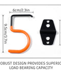Heavy Duty Garage Storage Hooks Set Of 18 With Extra Weld Point For Strong Tool Organization In Shed Or Workshop, orange S hook