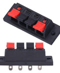 4 Way Speaker Connector Spring Loaded Terminal Kit Black ABS metal build for easy wiring