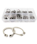 All In One Snap Ring Kit M5 To M20 External Circlips Set in box with two stainless steel rings shown separately