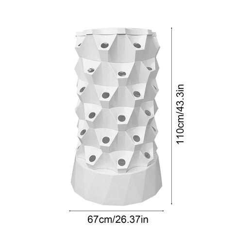 Dope 14 Layer Vertical Garden System Kit With 70 Slots, Indoor Outdoor Tower Garden With 20L Water Tank And Pump, 110cm Height