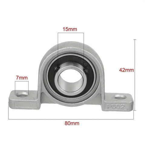Heavy Duty Self Aligning Zinc Alloy Steel Ball Mounted Pillow Block Insert Bearing Cast Iron Housing High Wear Resistant Chrome Steel Smooth Low Noise For Industrial Machinery Sick Durability Long Life Tight Fit High Load Capacity Built To Last, 15mm bore