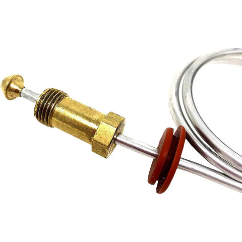 Close-up of Natural Gas Pilot Assembly Kit component from Model 4021-736, showing brass fitting and metal wire, includes 24 inch thermocouple.