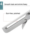 Close-up of stainless steel angle bracket showcasing smooth, burr-free finish for Industrial Grade Folding Angle Brackets.