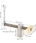 2 Pack Bench Dog Clamps For 20mm Or 7.9 Inch Holes, Stainless Steel Body With Brass Block Construction, side view with dimensions