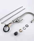 360° Swivel Stainless Steel Kitchen Faucet PullDown Sink Mixer Tap Polished Chrome Kitchen Tap parts and installation accessories.