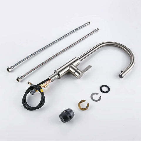 360° Swivel Stainless Steel Kitchen Faucet PullDown Sink Mixer Tap Polished Chrome Kitchen Tap parts and installation accessories.