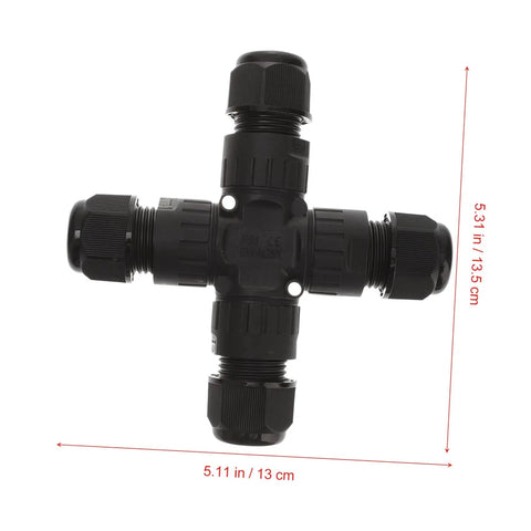 Waterproof Cable Gland Connector Kit for outdoor use with strain relief joint, durable brass nickel-plated glands in cross shape