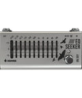 10 Band Graphic EQ Pedal For Guitar And Bass True Bypass Design Compact EQ Seeker Front View, 10 sliders for precise tone adjustments.