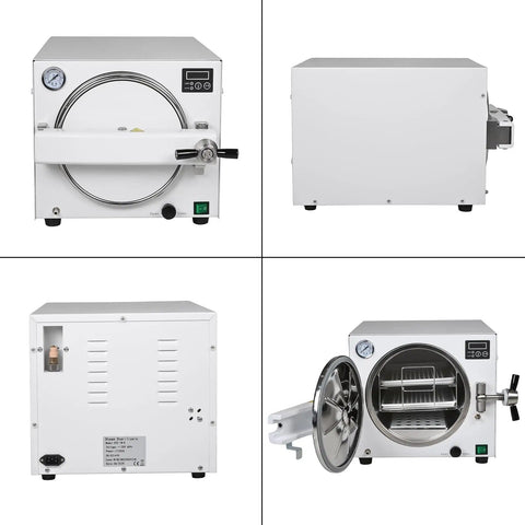 Stainless Steel 18L Autoclave High Pressure Temperature 1100W LED Steam Sterilizer For Medical Use Class N, various angles