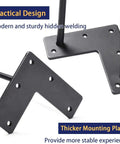 Close-up of L-bracket design on 12 Inch Heavy Duty Hairpin Furniture Legs Set Of Four Metal DIY Desk Nightstand And Coffee Table Legs With Rubber Floor Protectors For Scratch Free Floors Mid Century Modern Style Easy Mount And Sturdy Support.