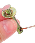 Heavy Duty Metal Shear Pins With Locking Mechanism For Ceiling Fan Pulley And Receiver Trailer Hitches held in hand.