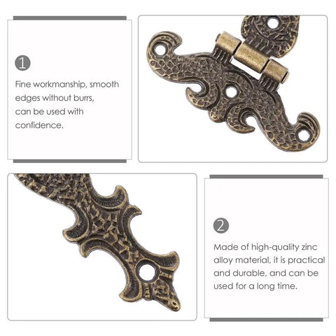 Rock Solid Heavy Duty Door Hinges For Cabinets And Furniture Badass Retro Alloy Finish showing fine craftsmanship and smooth edges.