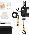 Beefy 3 In 1 Electric Hoist Winch featuring a tough 1100 pound lift capacity and mighty 1500 watt motor with accessories.