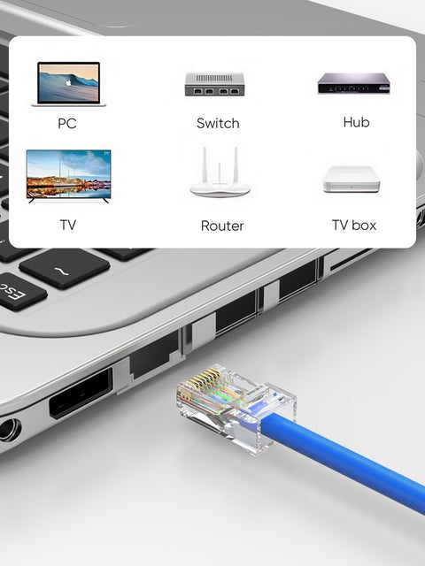 50 Pack Cat6 RJ45 Connectors For Solid And Stranded UTP Ethernet Cables, Crimp Ends For 24 To 26 AWG, Fits Standard RJ45 Ports