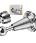 Magnetic Door Stop With Soft Catch, Holds Doors Open Without Slamming, Wall Mount, Stainless Steel Brushed Satin Nickel Chrome Finish