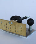 Knife Bevel Jig With Center Scribe Edge for precision grinding shown with brass body and adjustable handle