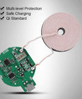 Large Coil 5W Wireless Charging Transmitter Module For DIY Tech Builds And Car Mods With No Hassle Power Delivery And Completely Case Friendly Functionality, showing circuit board and coil.