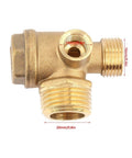 Three Port Air Compressor Check Valve With Male And Female Threads Brass Pneumatic Valve For Quick Connects Replaces Worn Valves In Tanks And Piston Pumps