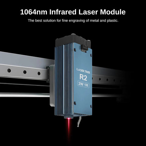 2W 1064 Nanometer Infrared Laser Module Straight Up Precision With Kickass 2000MW Output mounted on a CNC engraver.