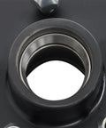 Close-up of 5 Lug 4.5 Inch Trailer Hub Kit With Round 84 Spindle, hub detail showing inner bearings.