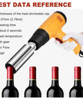 Zap A Wine Bottle Heat Shrink Gun For Fast Pvc Capsule Sealing in use, sealing wine bottles with polyvinyl caps.