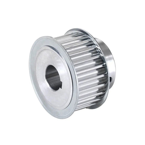 Rugged Heavy Duty HTD 8M Timing Pulley With A Solid 60 Tooth Build And 30mm Width shown from the side, featuring adjustable bore.
