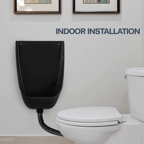 Plastic Urinal For Men Waterless No Splash Indoor Outdoor Use Large Male Urinal With Urine Diverter Black Durable