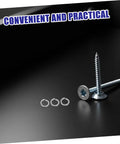 Tough As Nails Stainless Steel Spring Lock Washers M10 Split Ring Kit 100 Pieces with screws on black surface.