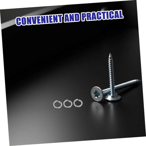 Tough As Nails Stainless Steel Spring Lock Washers M10 Split Ring Kit 100 Pieces with screws on black surface.