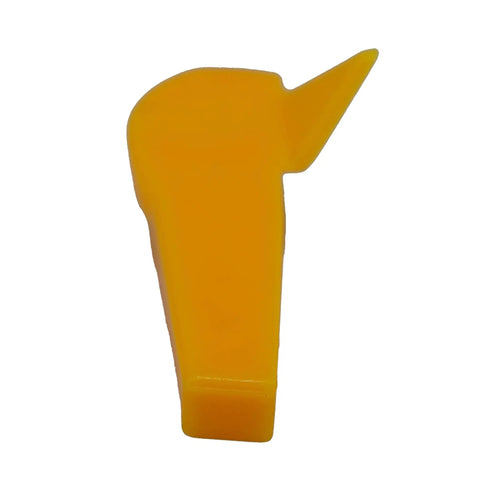Yellow plastic insert from Tire Changer Insert Kit For Mounting And Demounting, Pro Grade Plastic Duck Head Guard And Rim Edge Protector.