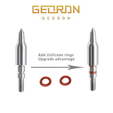 Stainless Steel Arrow Field Points Set Of 12 For Practice Arrows, 100 125 150 175 200 Grain Weights, silicone rings upgrade with text