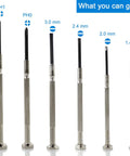 Six Piece Precision Screwdriver Set For Eyeglasses Watches And Electronics With Flat And Phillips Heads In Six Sizes