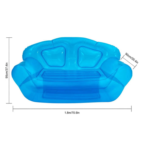 Kick Back On This Hella Comfy Clear Inflatable Sofa Chair For Two Portable Twin Size Air Mattress Couch With No Sweat Setup indoors and outdoors.