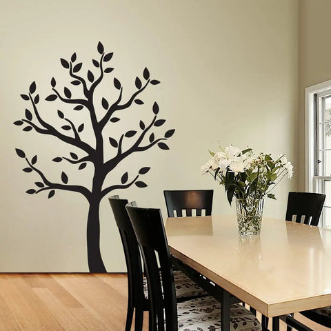 Black Tree Wall Stickers For Living Room And Bedroom Decor Peel And Stick Tree Silhouette Decal for Walls in dining area