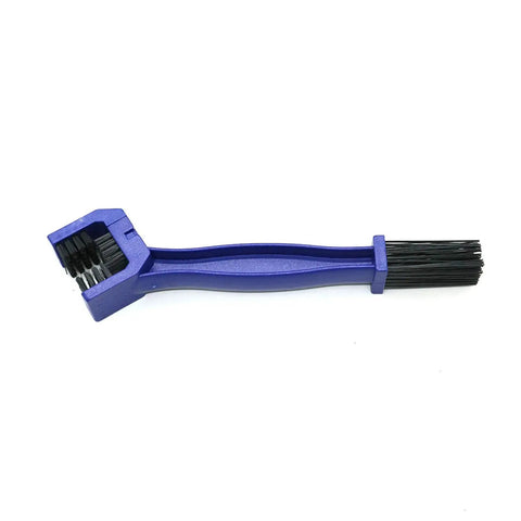 Blue plastic brush from Bike And Motorcycle Chain Cleaning Brush Set, 2 Pack, 10 Inch Plastic Brushes In Red And Blue for tackling tough grime