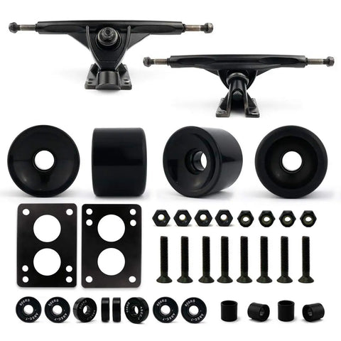 All In One Longboard Skateboard Combo Kit With 70mm Wheels, 7 Inch Aluminum Trucks (180mm Axles), ABEC 7 Bearings, Hardware And Spacers