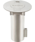 No Sweat Removable Round Security Bollard 36 Inch By 6 Inch Heavy Duty Yellow Steel Post With Flush Mount Base Quick Swing Away Design For Parking Lot And Driveway Traffic Control That Truly Has Your Back, shown from the top view.