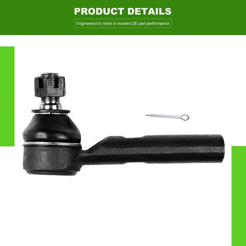 Beefed Up Front Suspension Kit With Inner And Outer Tie Rod Ends For Toyota 4Runner FJ Cruiser And Lexus GX470 2003-2009 Heavy Duty Steering Upgrade To Eliminate Play And Noise, black outer tie rod end with cotter pin