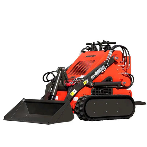 Mini Skid Steer Loader With 23HP V-Twin Gas Engine Tracked Stand-On Operation Triple-Pump Triple-Valve System Heavy-Duty Bucket Included