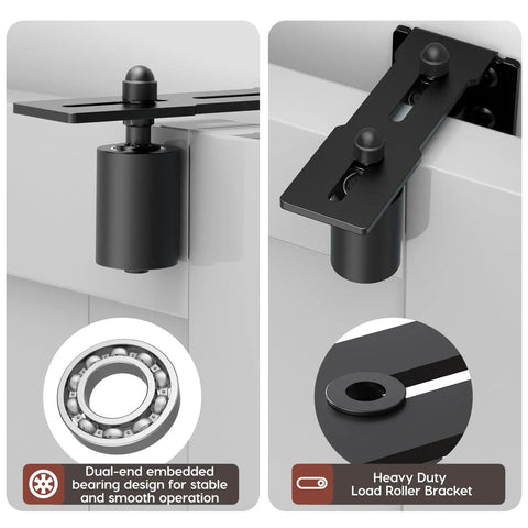 Beefy Heavy Duty Slide Gate Roller Guide With L Rear Post Steel Bracket For Sliding Rolling Gates Hardware Kit Support Assembly For Garage Fence Wood Doors Black 1pc 3in