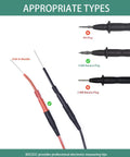 Flexible Back Probe Kit With Ultra Thin 1mm Steel Needles For Tight Car Wiring Access, showing 4mm banana jack compatibility