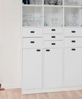Hidden Ring Pull Drawer Handle Set 2 Pcs Zinc Alloy Flush Mount Cabinet Handles With 82mm Hole Spacing in use on white dresser