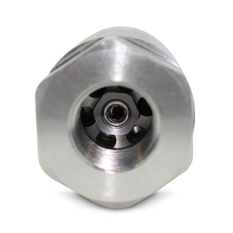 Front view of silver 1/2-inch flat-face hydraulic quick-connect coupling