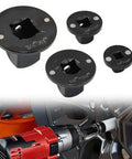 Complete 4-Piece Impact Socket Adapter Set With Magnetic Drive Ratchet Converter Kit For Tight Spaces, Covers 1/4 To 3/8 And Up To 1 Inch Cr-Mo Steel Automotive Repair Tools You Need Now, black impact socket adapters in use on a wheel lug