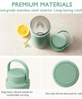 Portable Breast Milk Cooler With Thirty Hour Cooling To Keep Your Fresh Stash Crisp On The Hustle, Travel Proof Nursing Bag Including Two BPA Free Stash Bottles And Pro Grade Ice Pack, Green with ergonomic silicone handle and stainless steel interior.