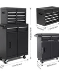5 Drawer Rolling Tool Chest With High Capacity Adjustable Shelf Lockable Drawers Detachable 2 In 1 Mechanic Tool Box Storage Cabinet On Wheels For Garage Workshop Warehouse And Repair Shop