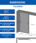 Dimensions of Hardcore Interior Sliding Barn Door Featuring Textured Reeded Glass Panels And Matte Black Frame Hidden Wall Track Kit.