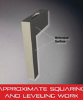 Cross Test Level And Plumb Tool For Machining Setup, Cast Iron Body With Satin Nickel Finish, highlighted reference surface.